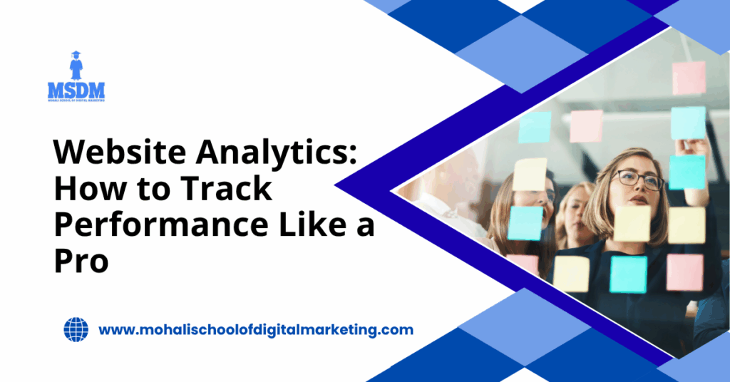 Dashboard showing website analytics metrics like traffic, conversions, bounce rate, and user behavior insights
